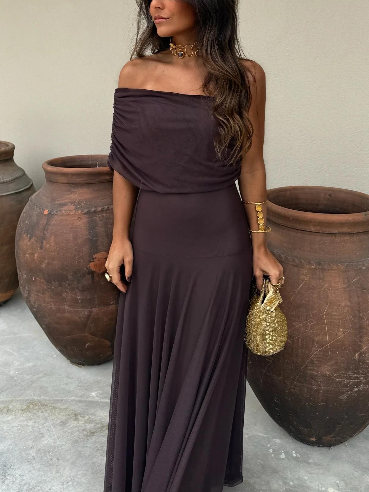 Women’s Off Shoulder Maxi Dress | Evening Wedding Guest