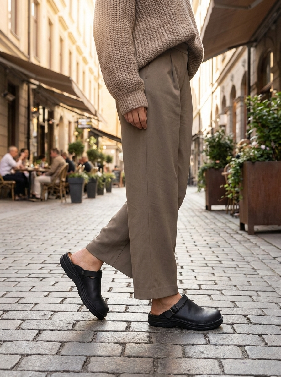 Unisex Buckle Slip On Casual Clogs | Round Toe
