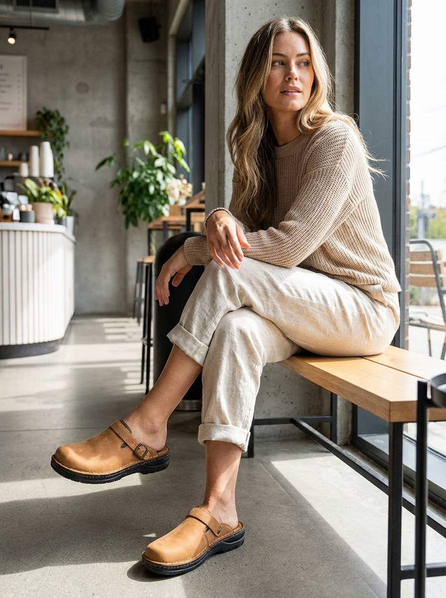 Unisex Buckle Slip On Casual Clogs | Round Toe