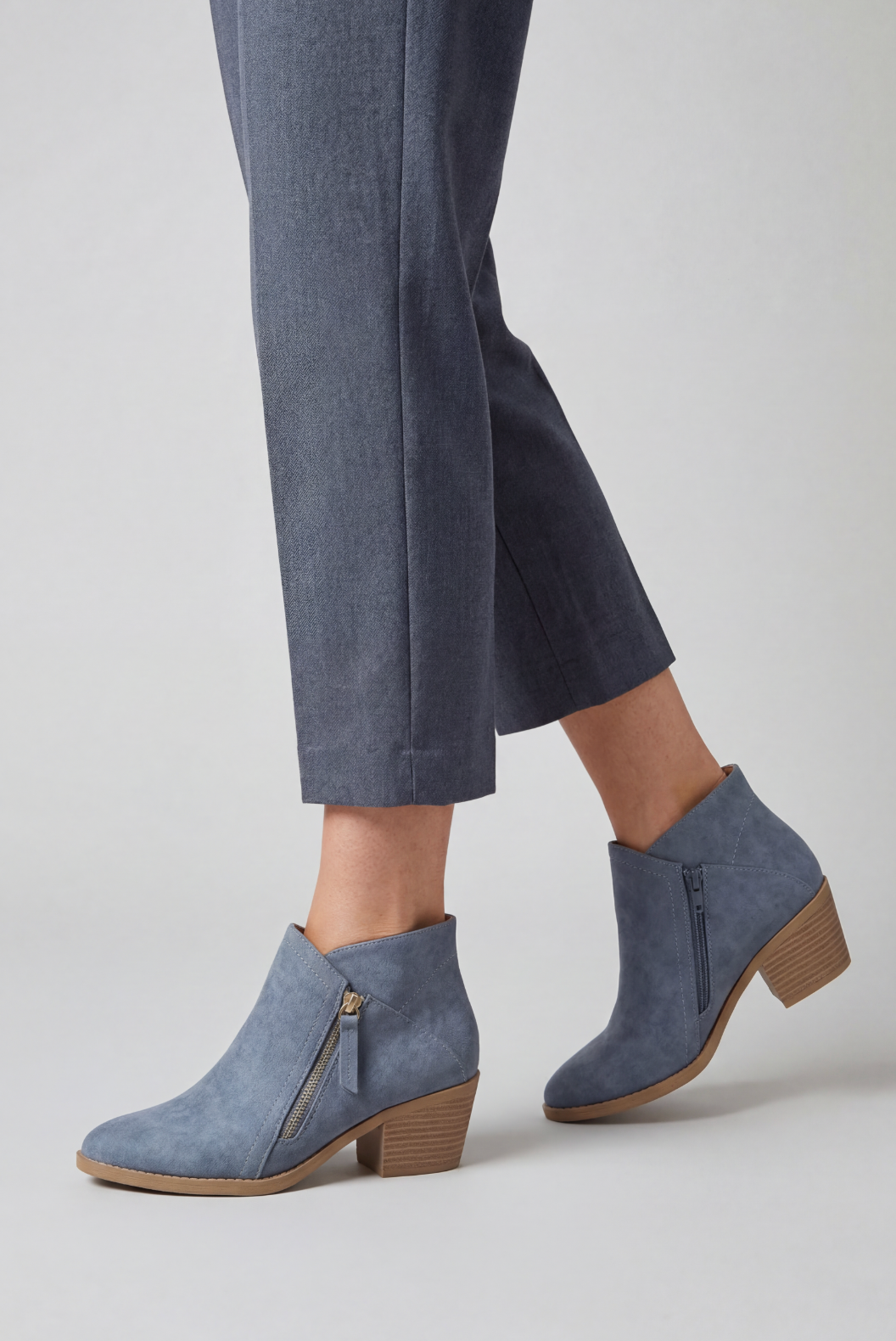 Women’s Round Toe Ankle Boots | Side Zip