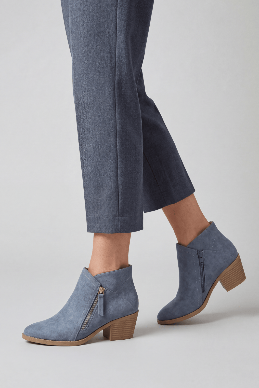 Women’s Round Toe Ankle Boots | Side Zip