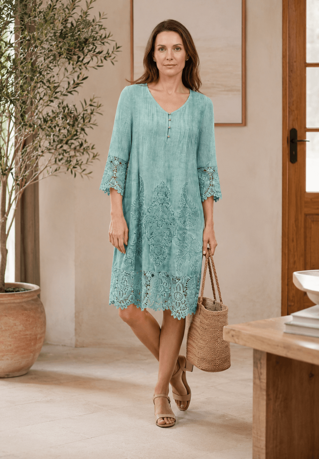 Women's Summer Dress with V-Neck | Mini