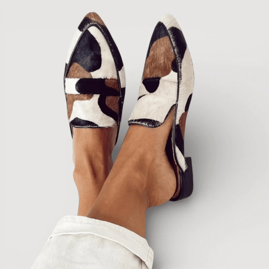 Women's Abstract Print Loafers | Pointed Toe