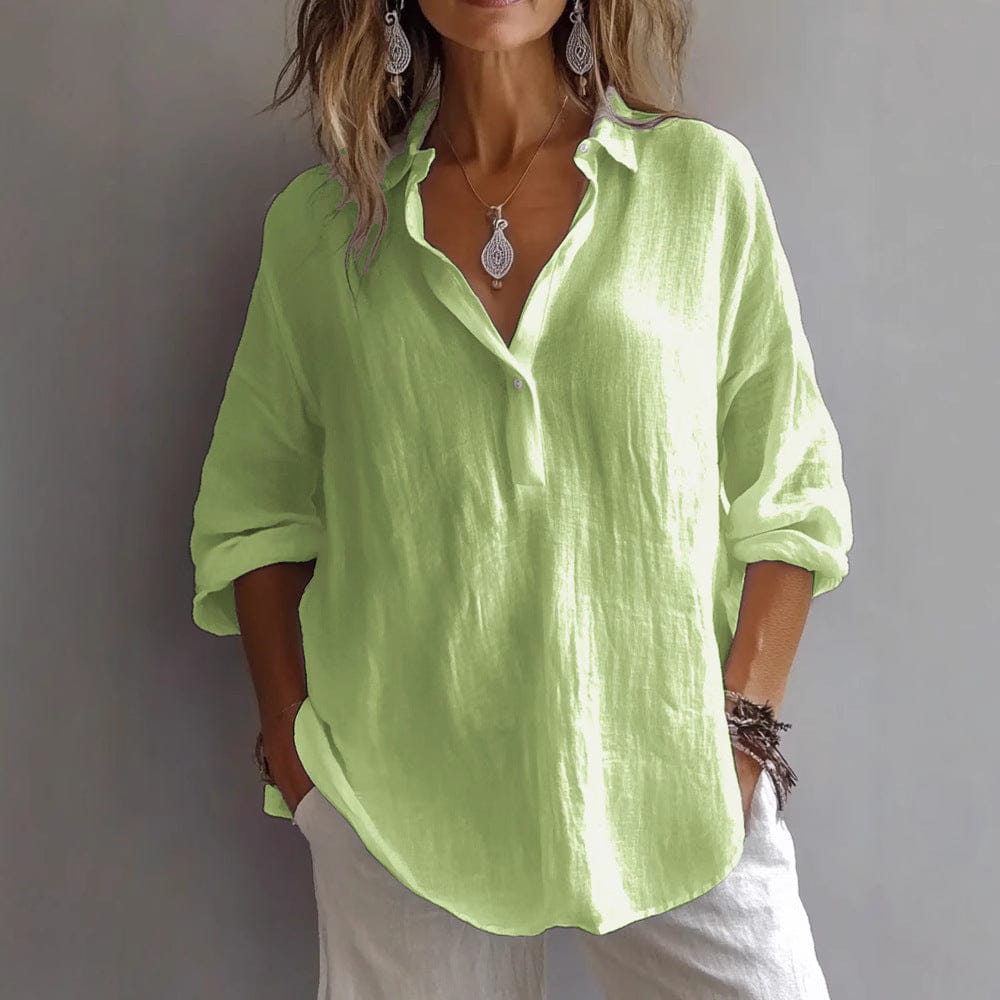 Women’s Blouse | Casual Wide Sleeves Button Placket