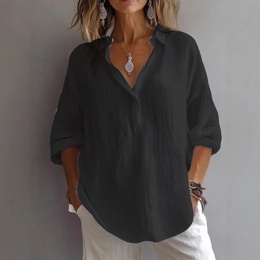 Women’s Blouse | Casual Wide Sleeves Button Placket