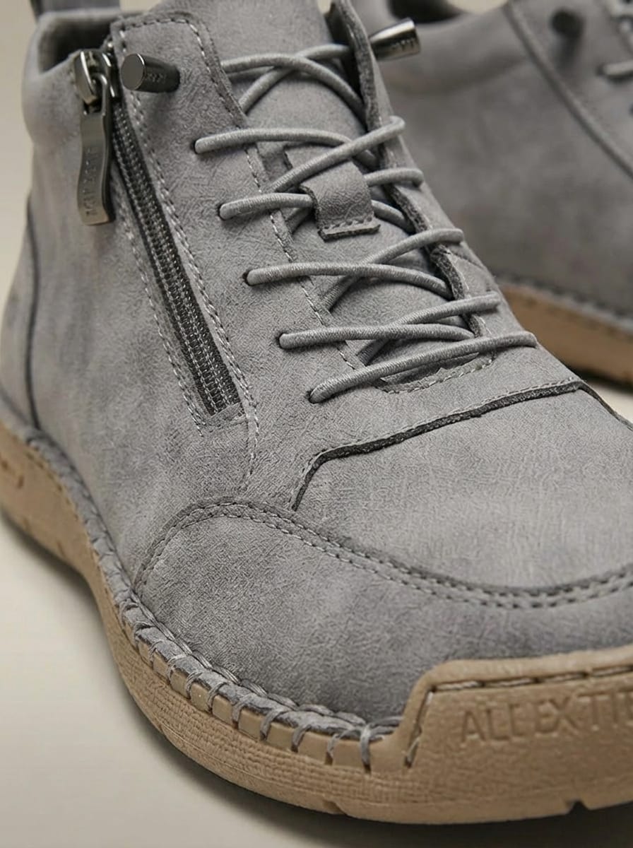 Women’s Casual Ankle Side Zip Sneakers | Lace-Up