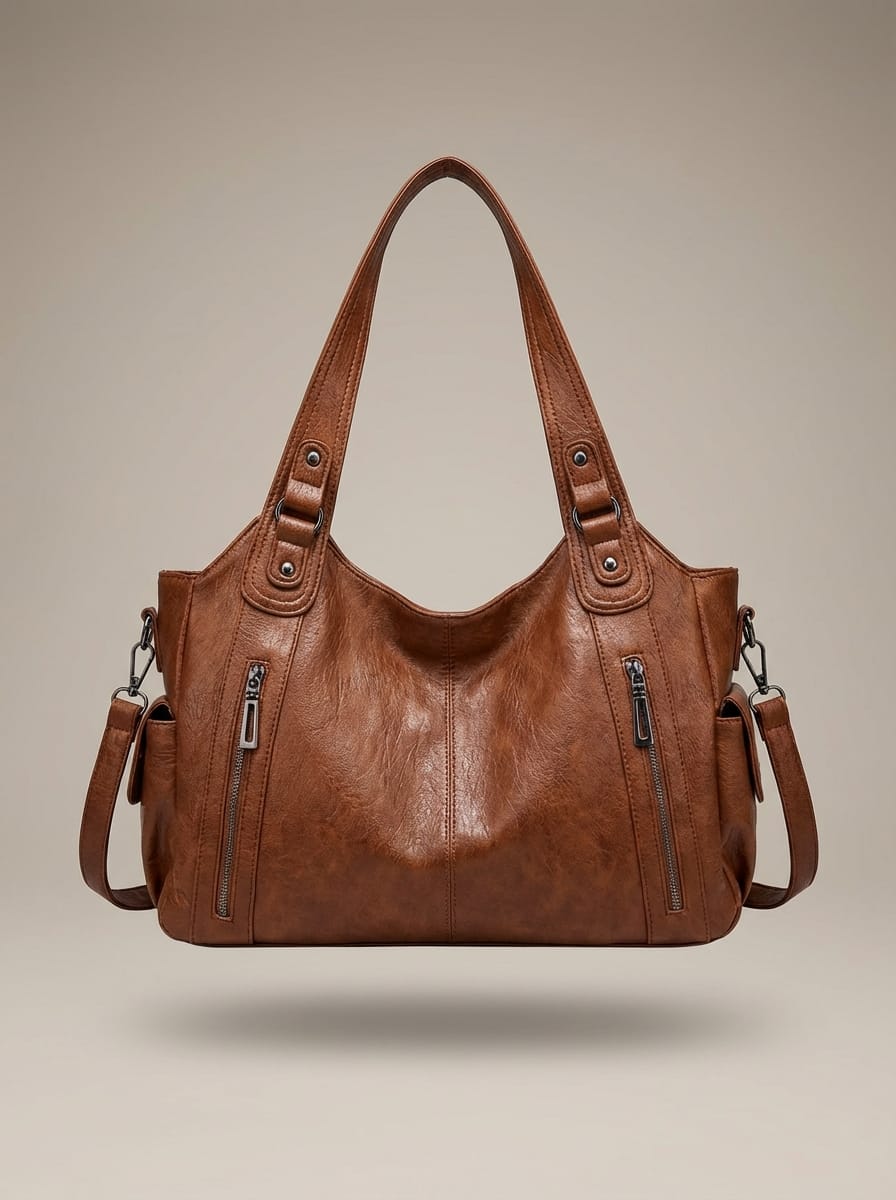 Women’s Classic Spacious Multi Zip Bag | Vintage