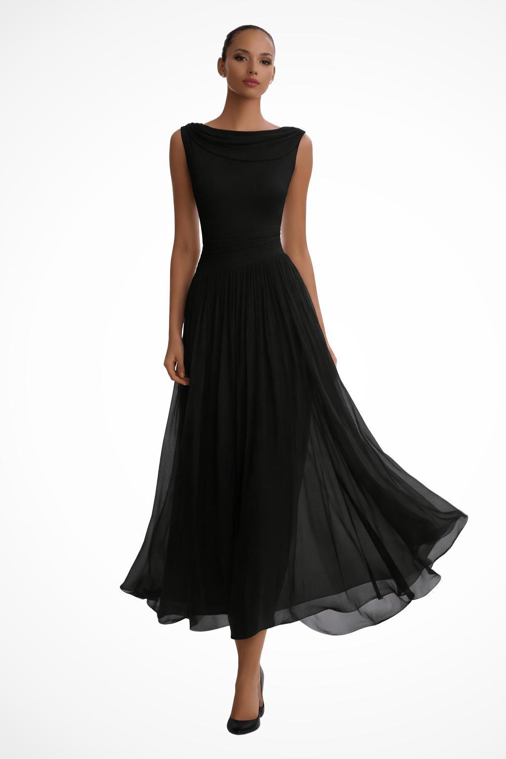 Women's Dress | Draped A-Line Wedding Guest Midi
