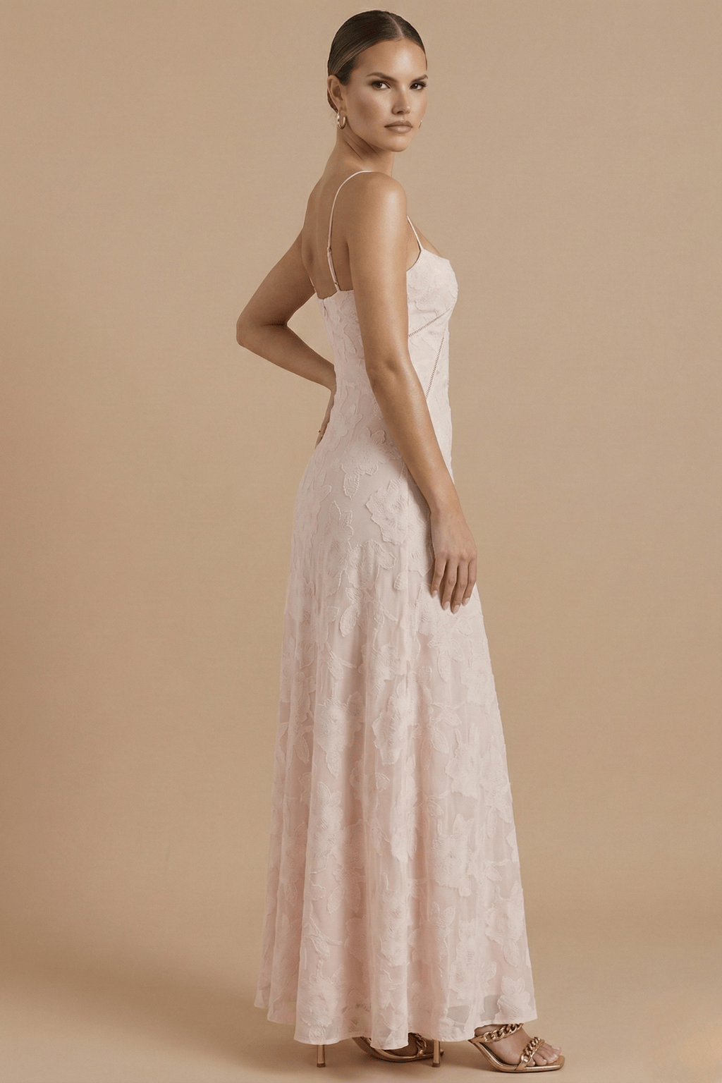 Women's Dress | Floral Spaghetti Straps Fitted Bodice Maxi
