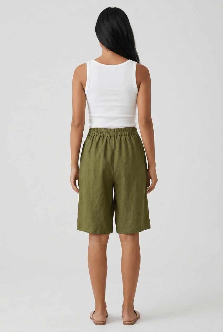 Women’s High Waist Knee Length Shorts | Side Pockets