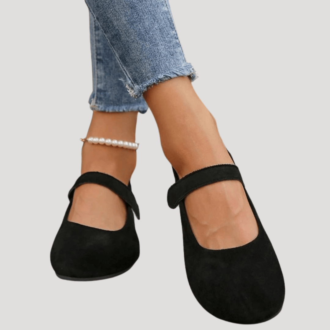 Women’s Round Toe Mary Jane Flats | Adjustable Straps
