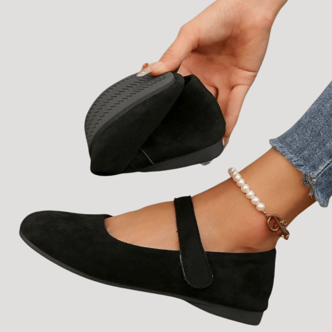 Women’s Round Toe Mary Jane Flats | Adjustable Straps