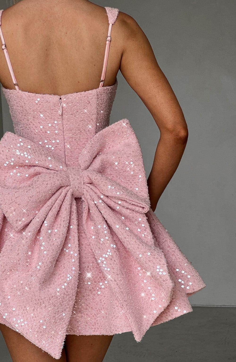 Women's Sequin Cocktail Dress with Bow Detail | Mini