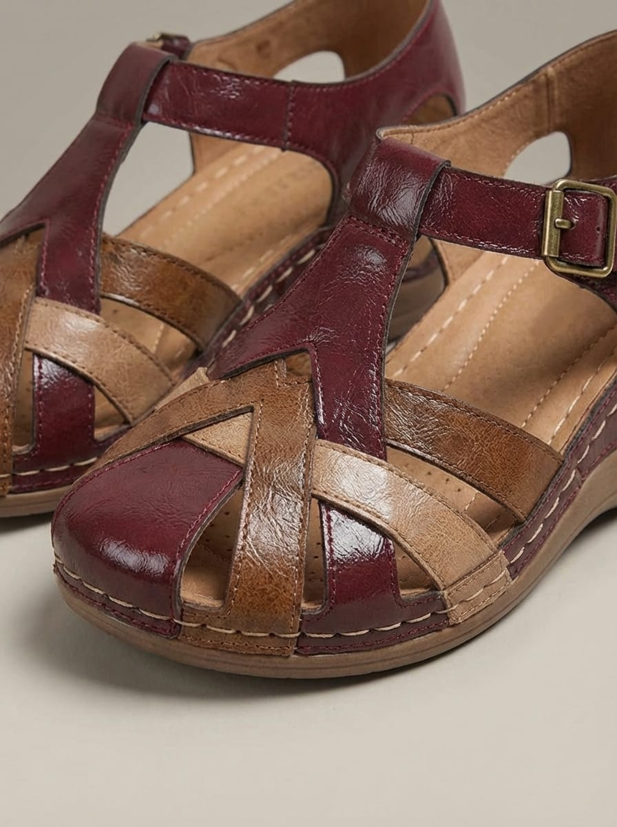 Women’s T-Strap Casual Low Heel Summer Sandals | Vintage