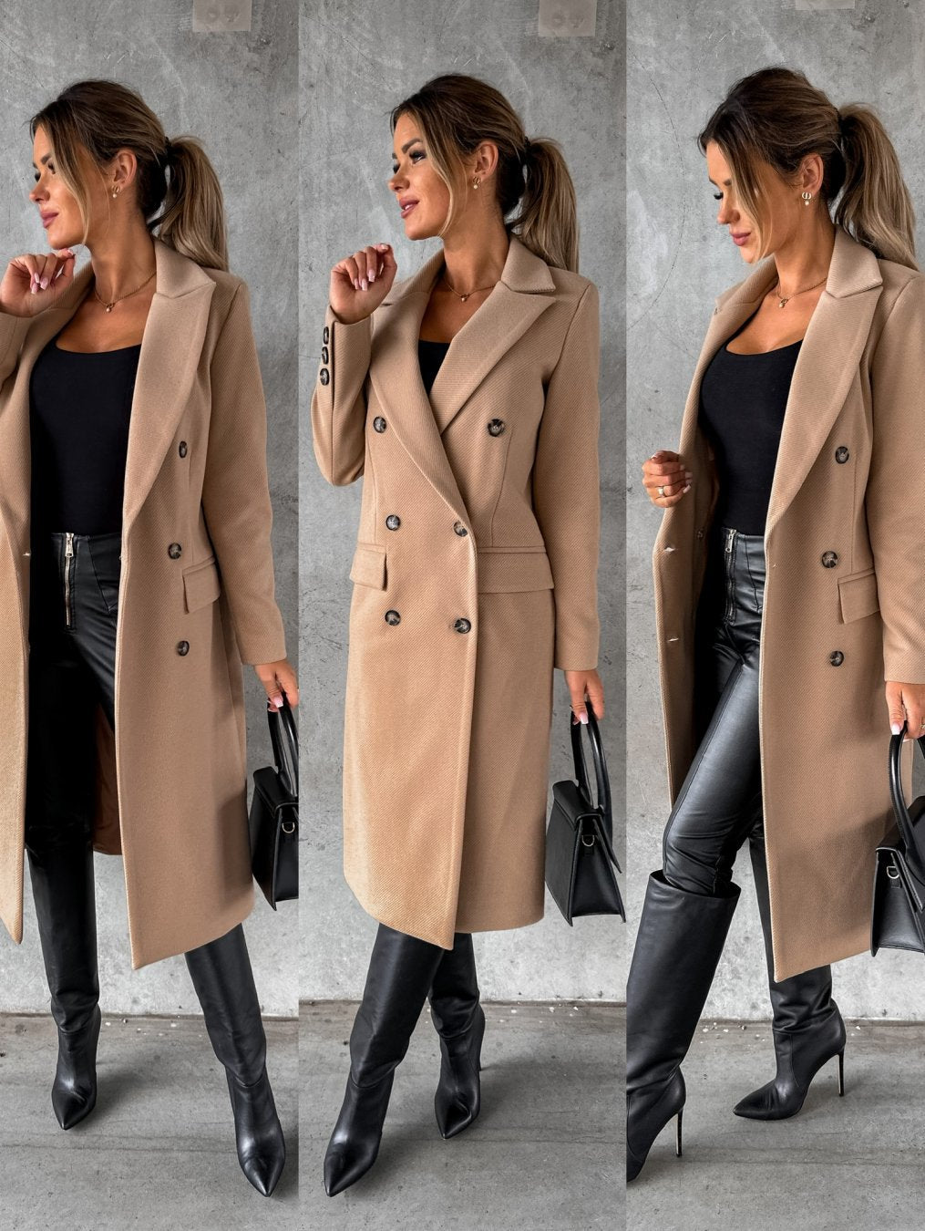 Women’s Trench Coat | Double Breasted Long Sleeves