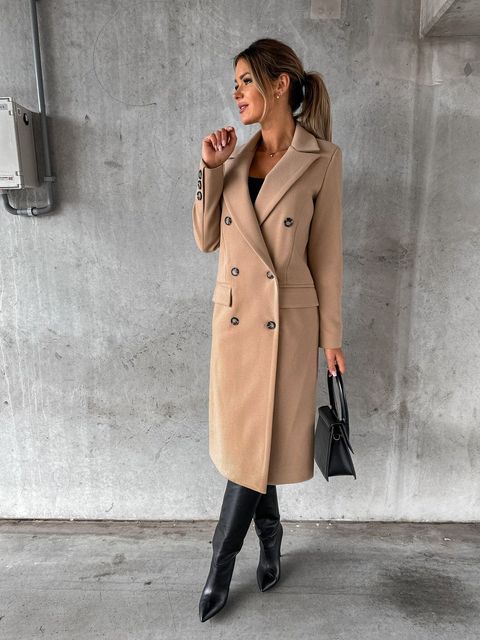 Women’s Trench Coat | Double Breasted Long Sleeves