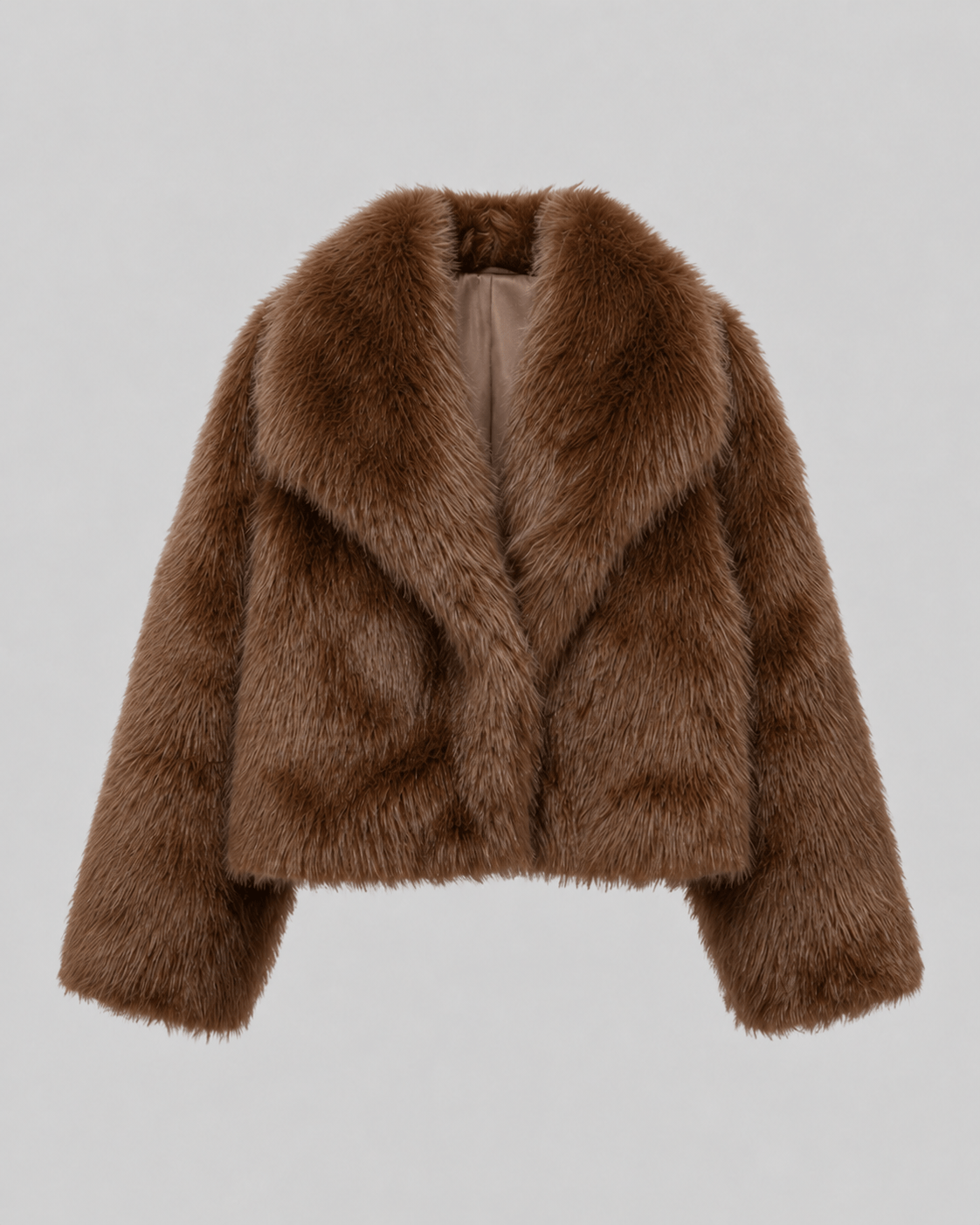 Cropped Womens Jackets with a Wide Shawl Collar and Soft Lined Interior