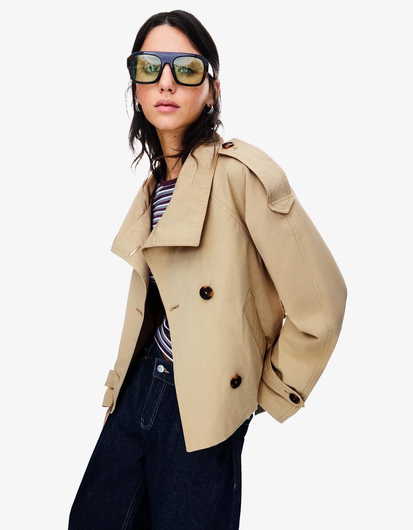 Women’s Short Trench Coat | Double Breasted