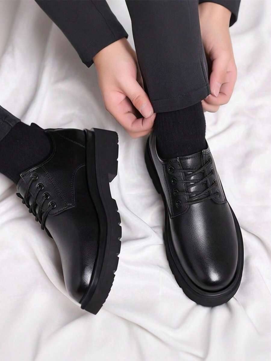 Men's Lace-Up Derby Shoes | Chunky Block Sole