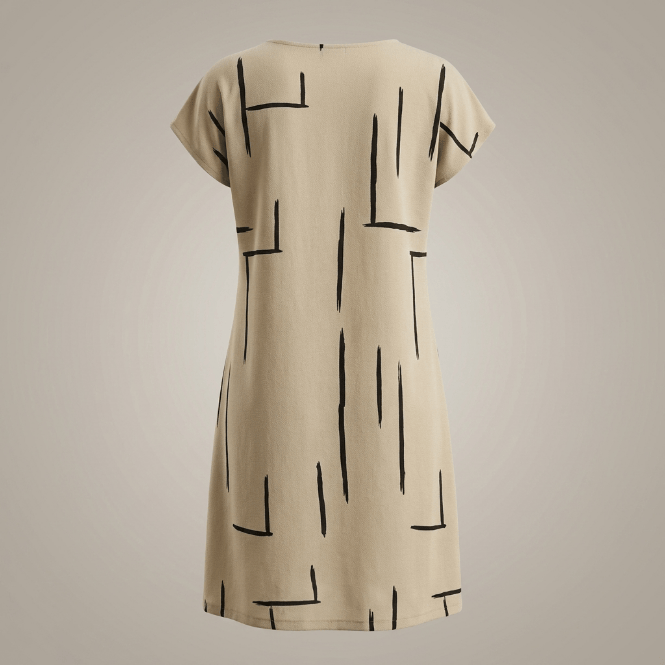 Women's Abstract Geometric Print Shift Dress | Mini