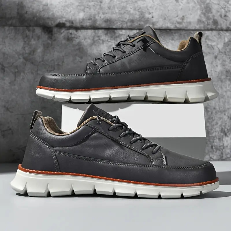Men’s Genuine Leather Sneakers | Orthopedic Support