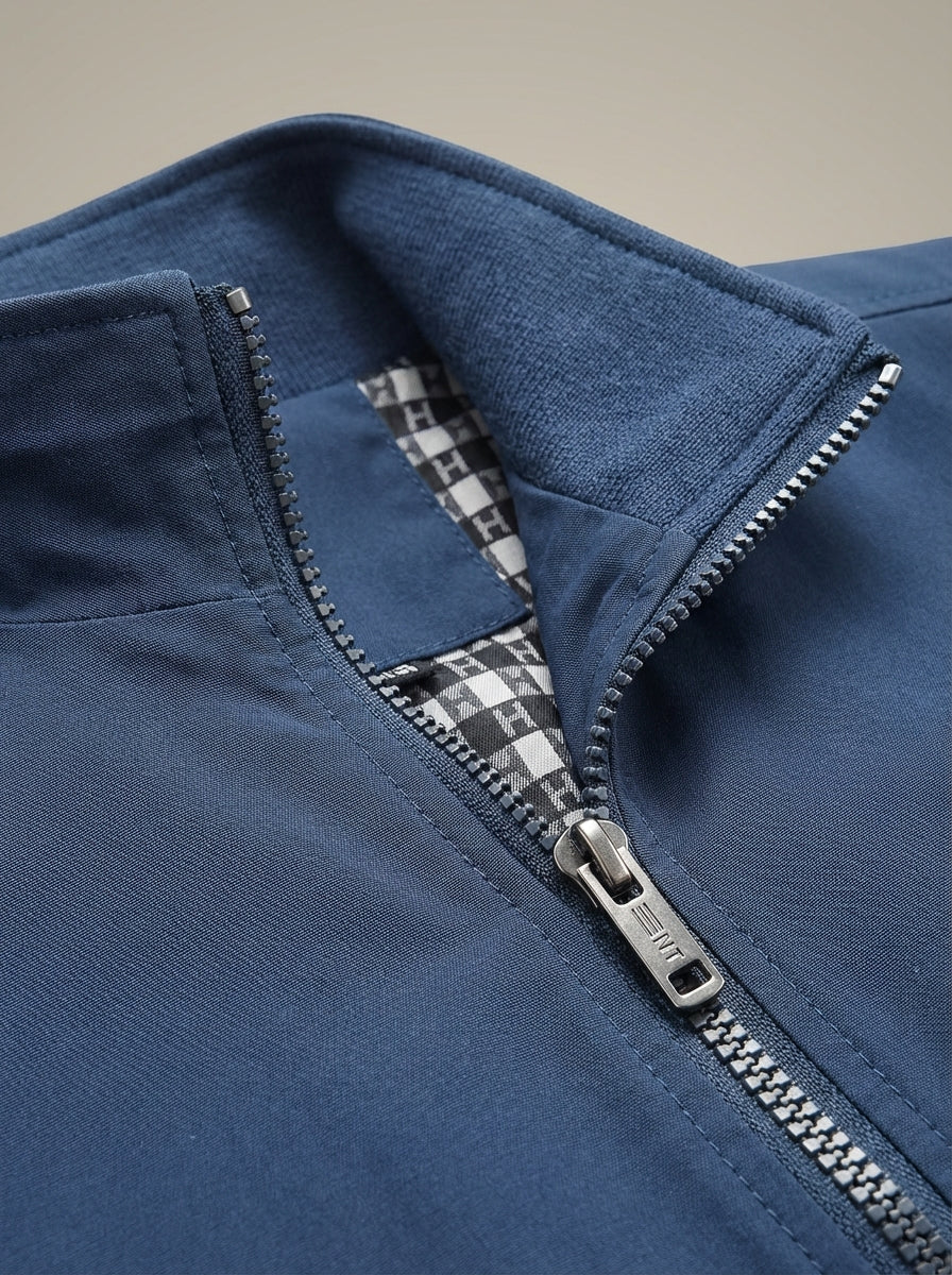 Men’s Modern Stand Collar Zip Bomber Jacket | Tailored Fit