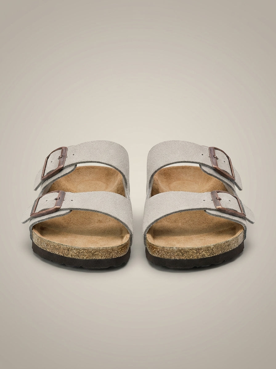 Women’s Double Strap Adjustable Buckle Slide Sandals | Casual