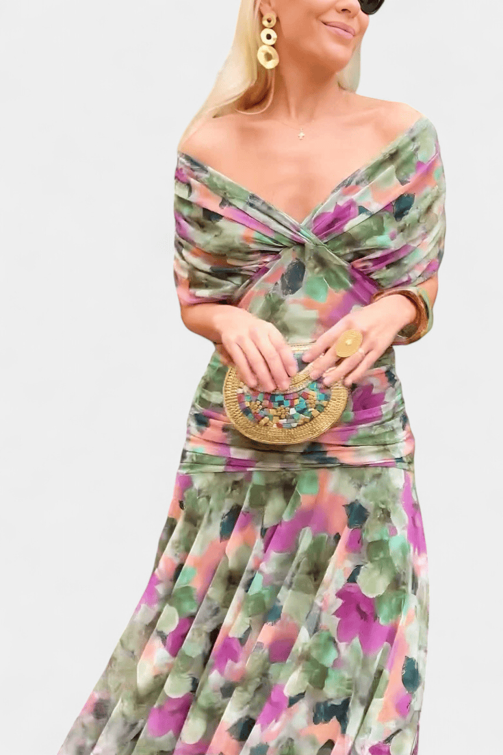 Women's Dress | Floral Pleated Maxi