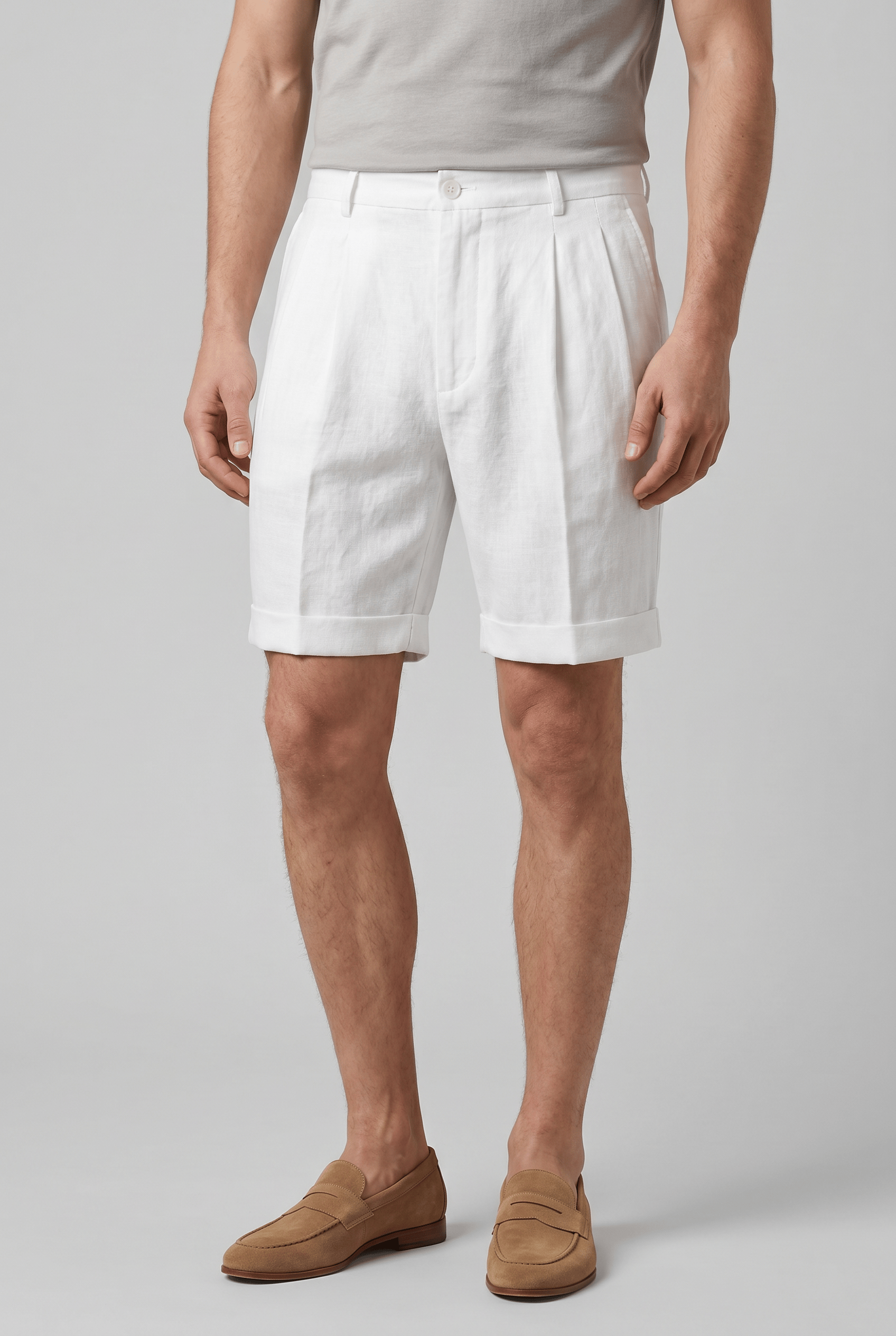 Men's Pleated Straight Leg Summer Shorts | Casual