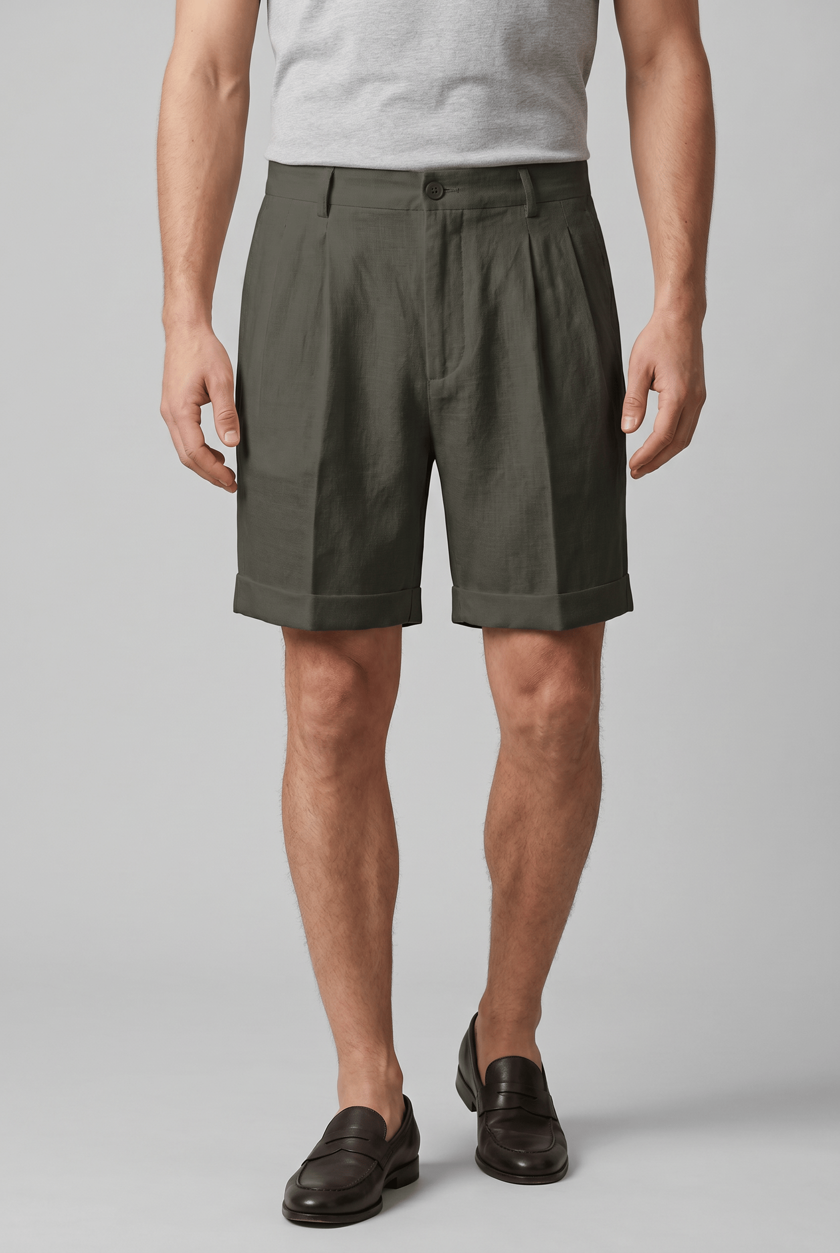 Men's Pleated Straight Leg Summer Shorts | Casual