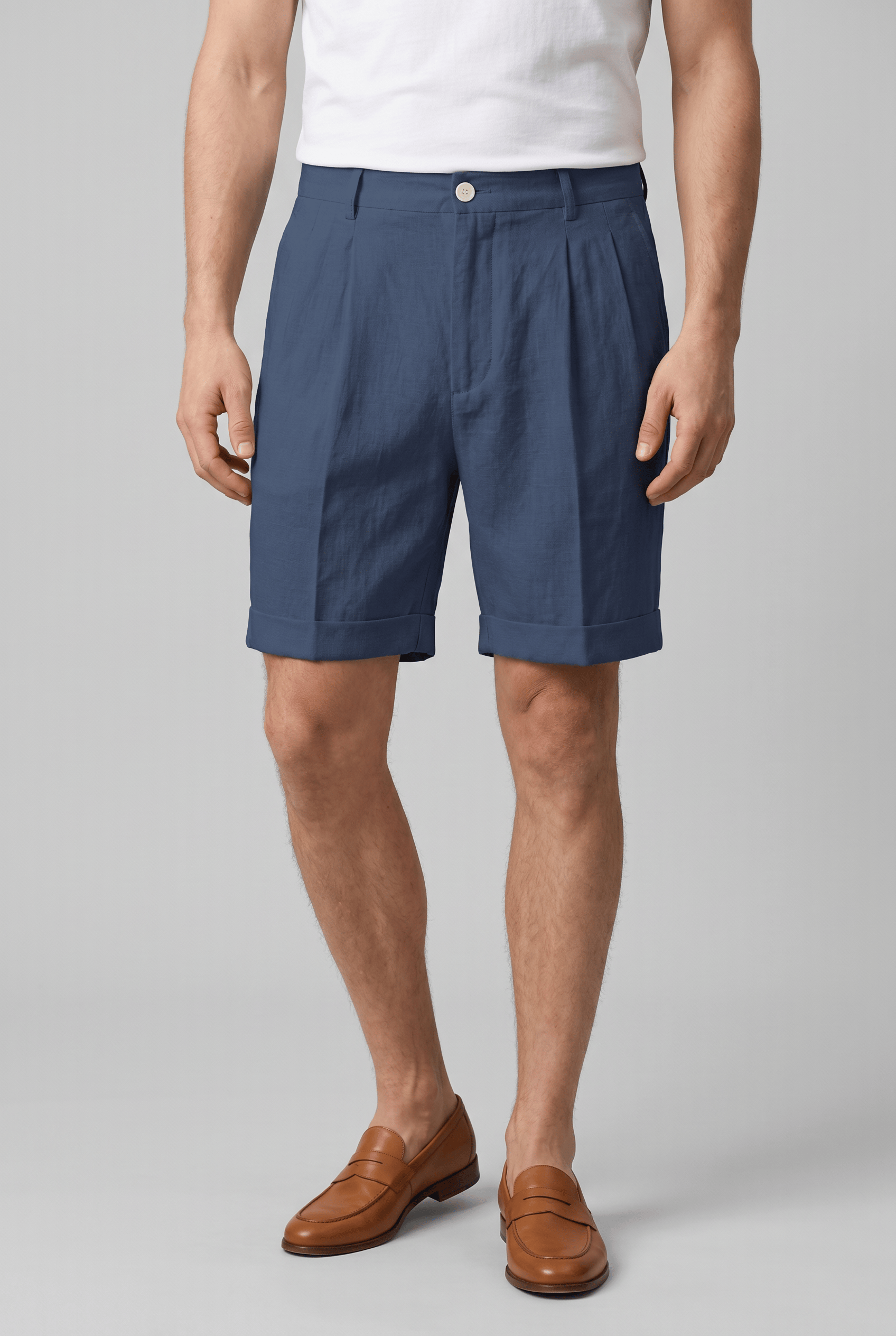 Men's Pleated Straight Leg Summer Shorts | Casual
