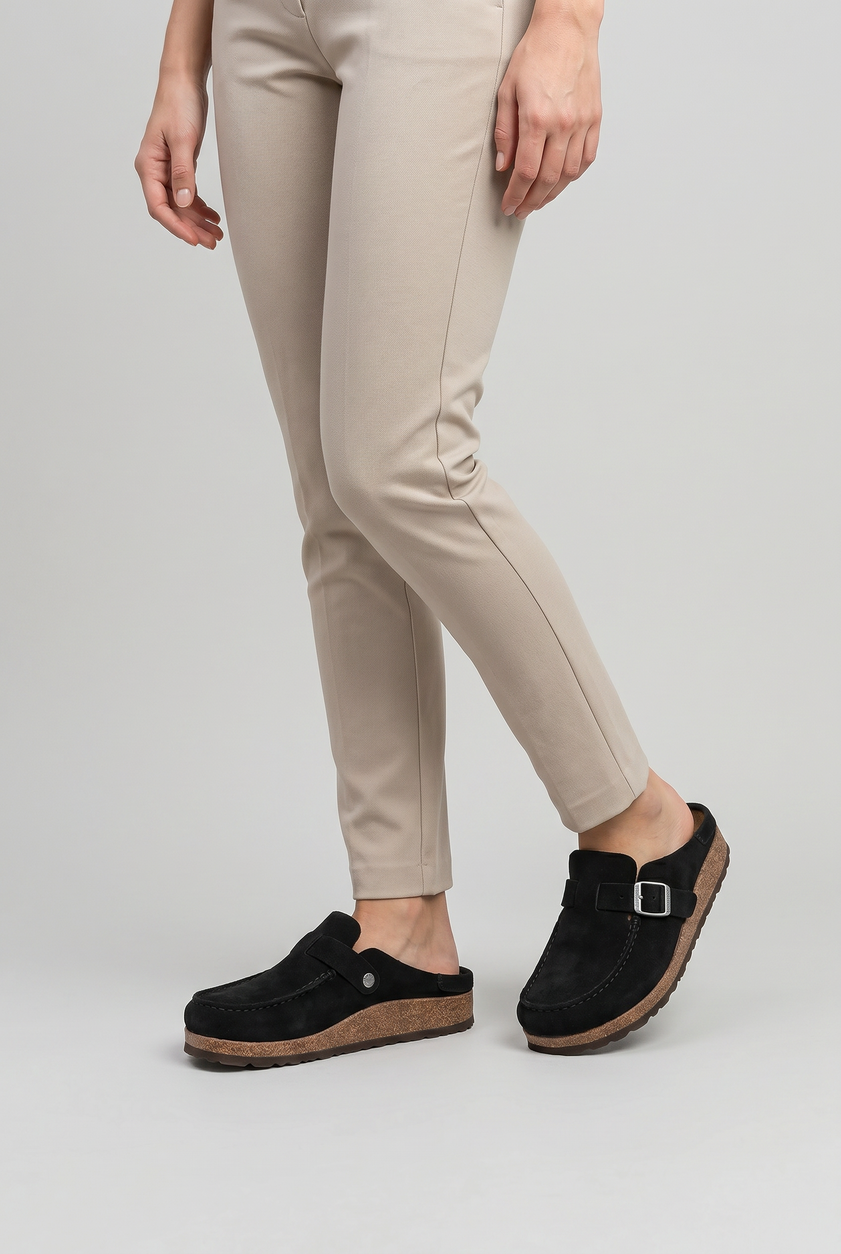 Women’s Round Toe Slip On Clogs | Buckle Strap