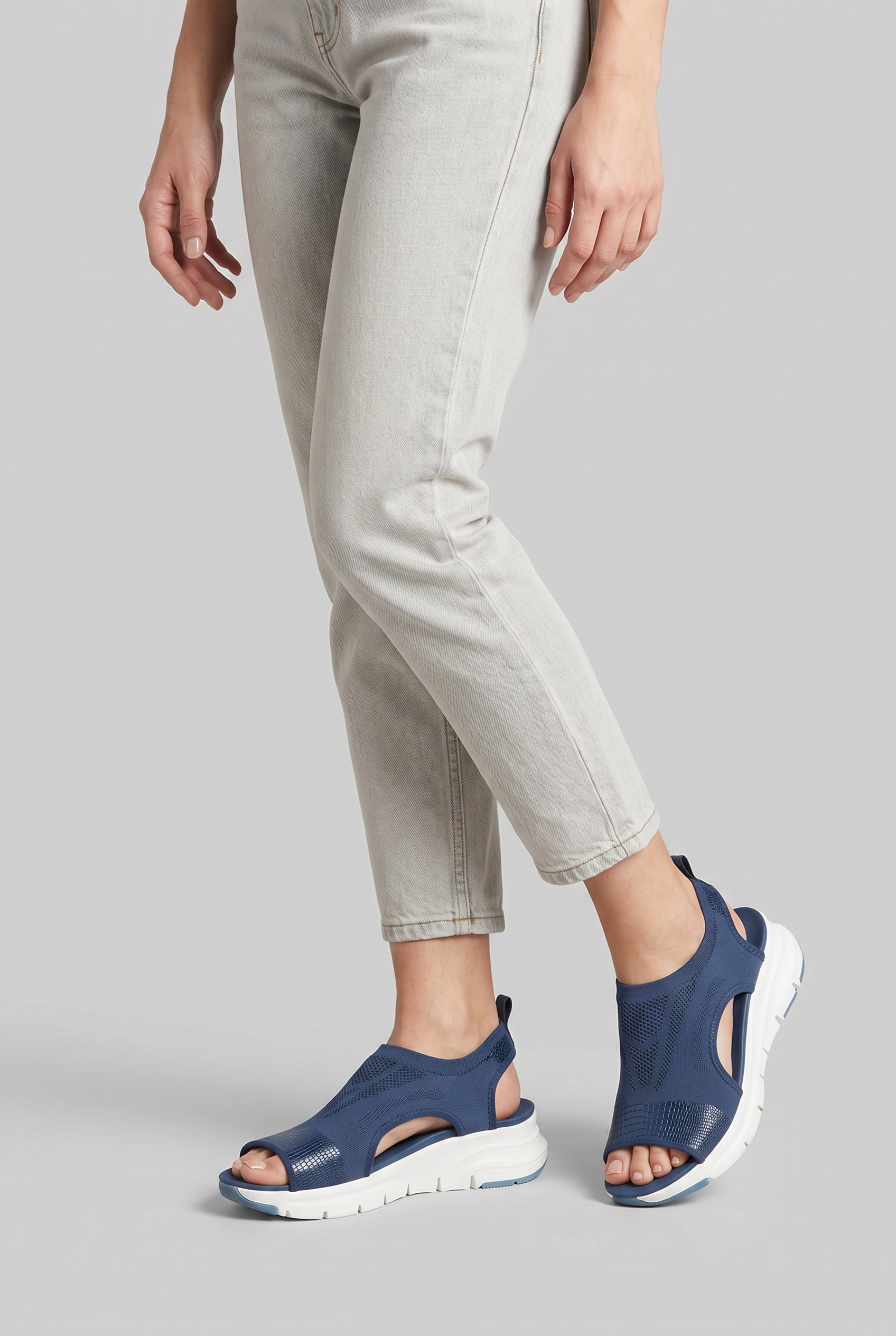 Women’s Open Toe Slip On Sandals | Knit