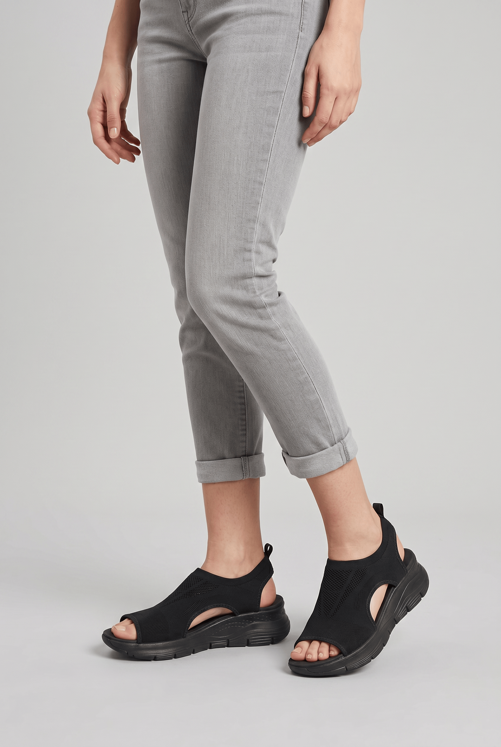 Women’s Open Toe Slip On Sandals | Knit