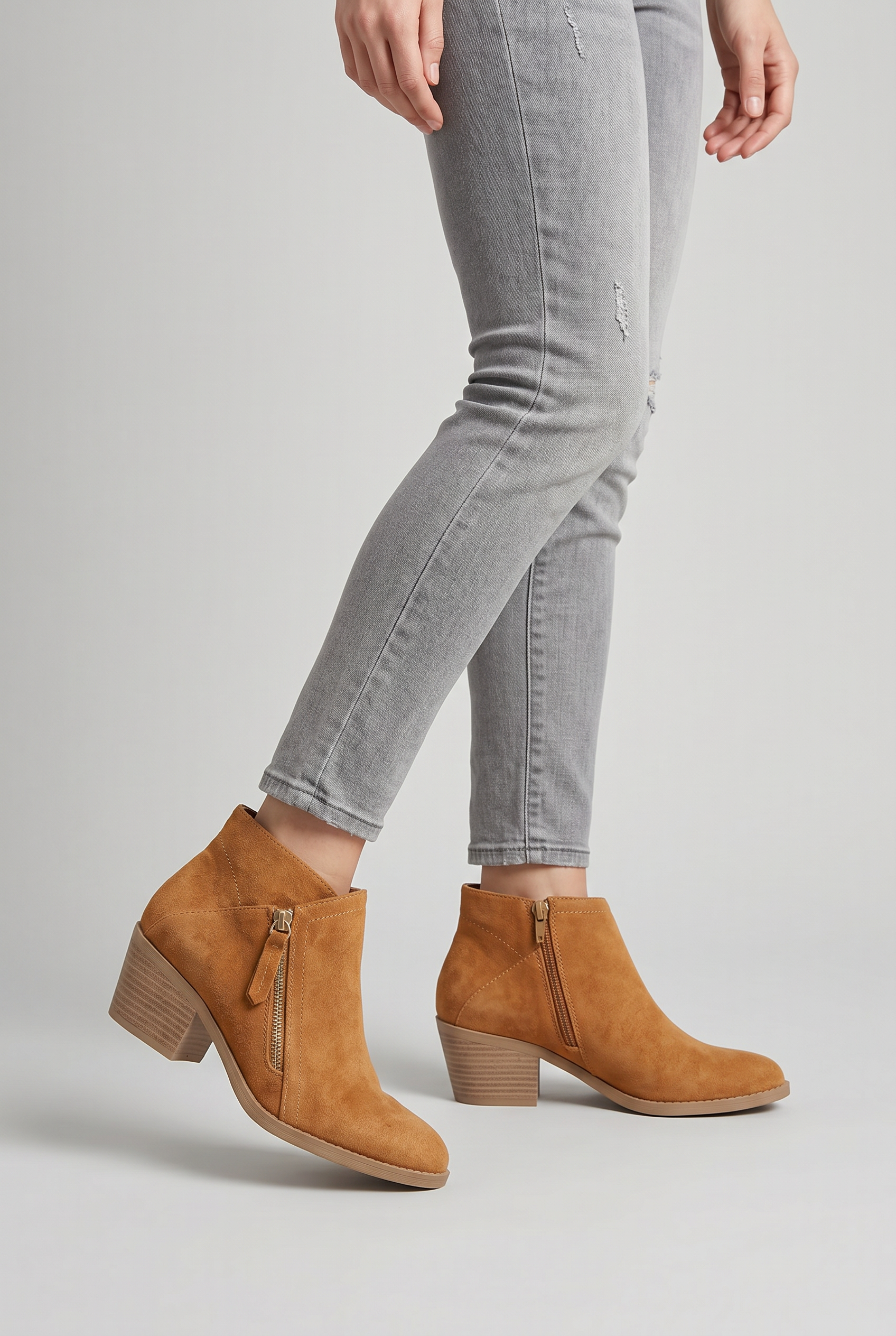 Women’s Round Toe Ankle Boots | Side Zip