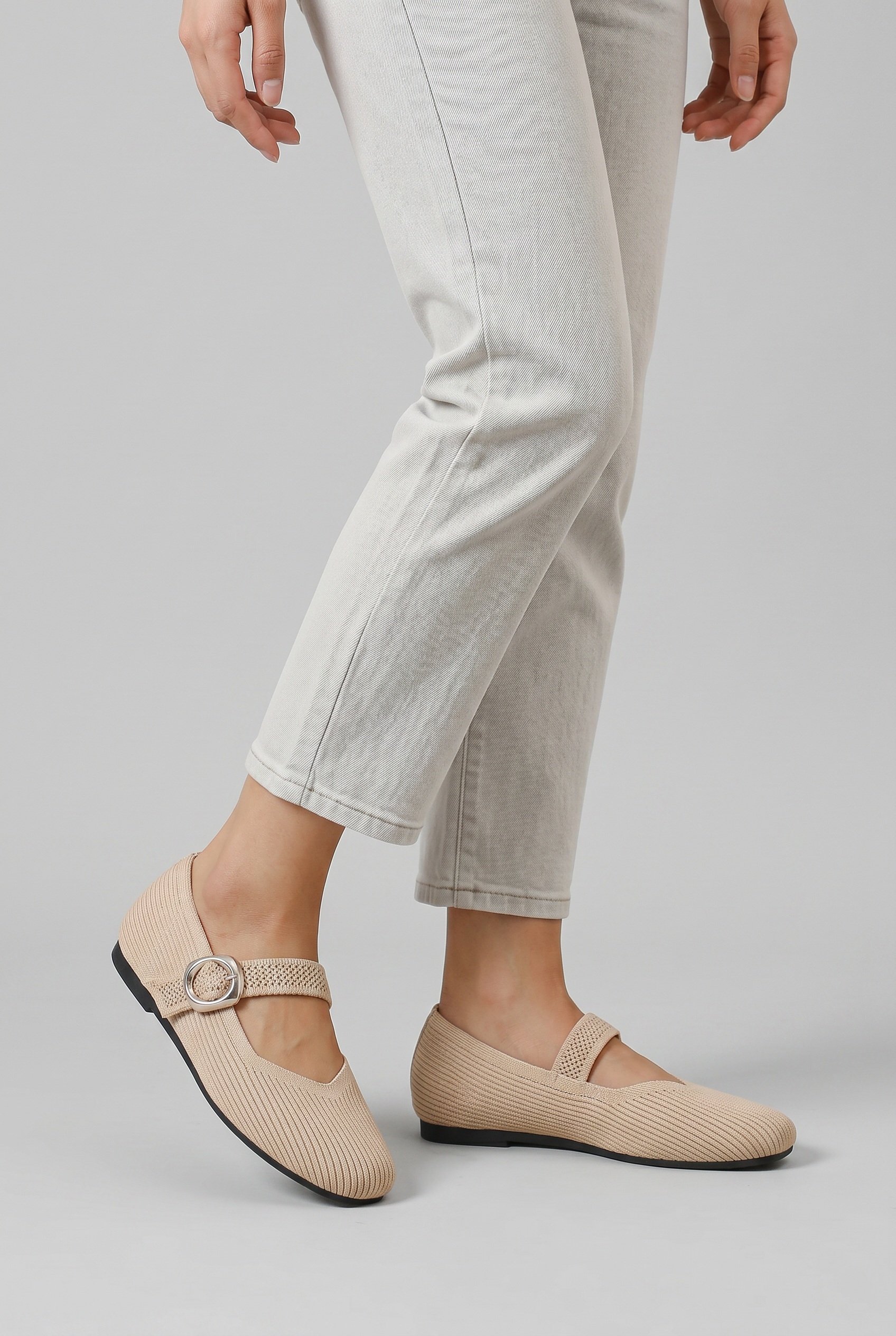 Women’s Square Toe Strap Ballet Flats | Adjustable Strap