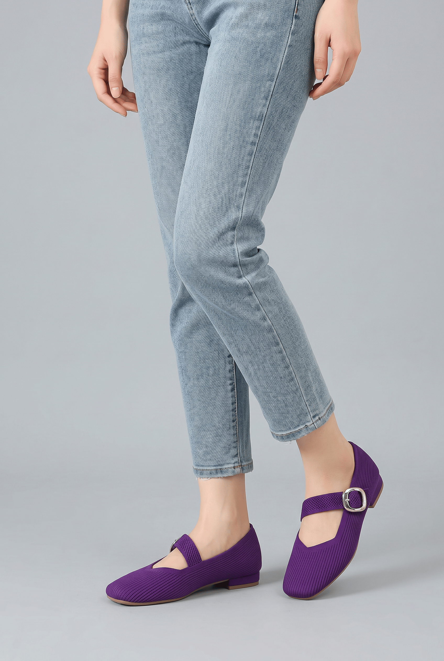 Women’s Square Toe Strap Ballet Flats | Adjustable Strap