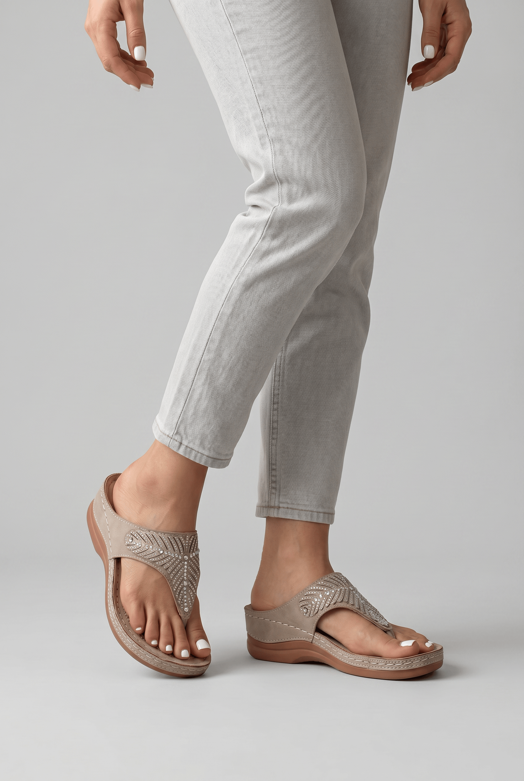 Women’s Open Toe Slip On Sandals | Thong Strap