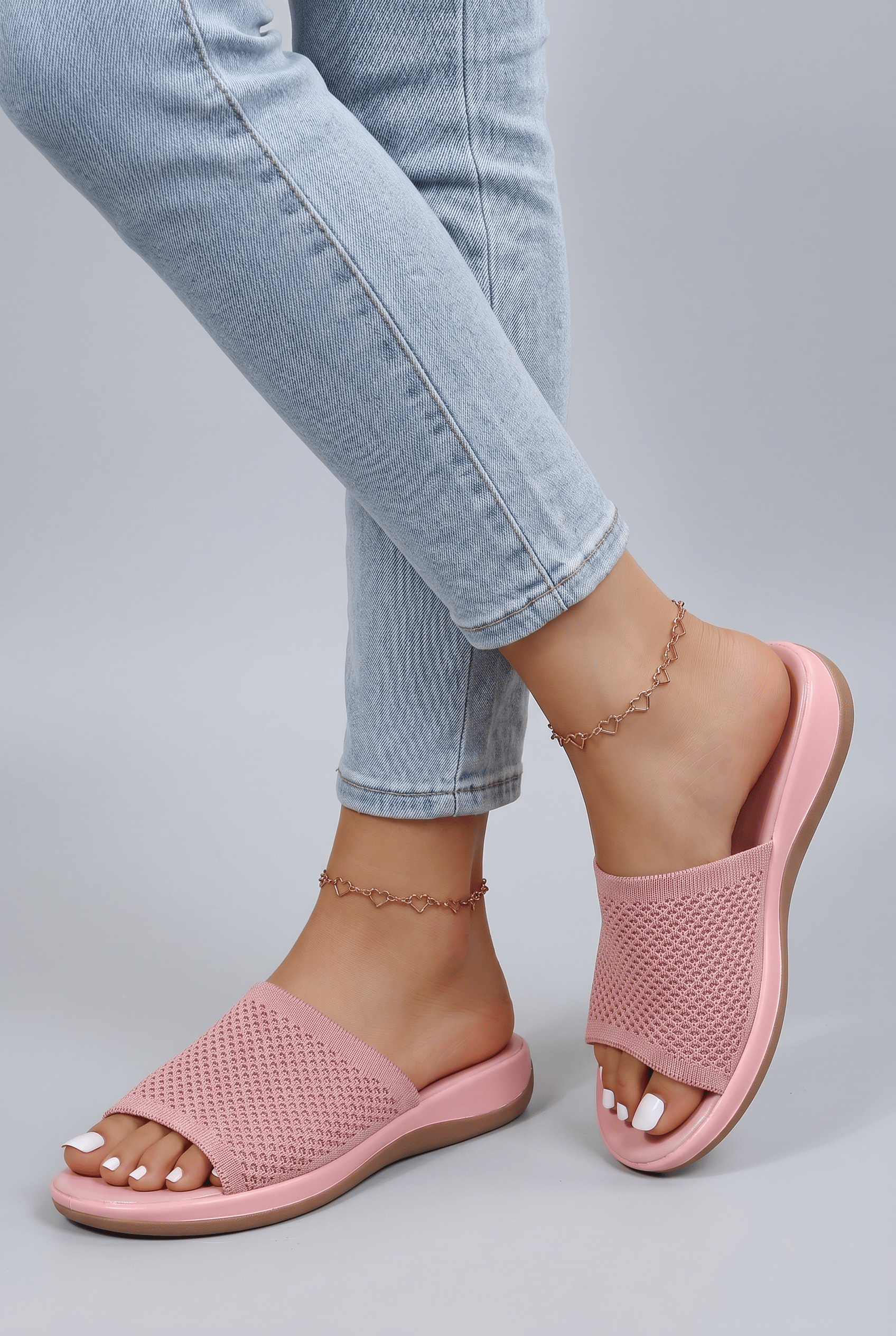 Women’s Sandals Open Toe Slip On Slides | Knit