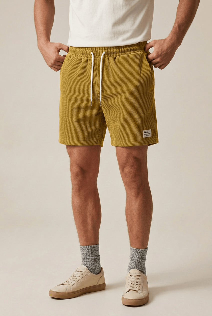 Men’s Ribbed Drawstring Summer Shorts | Slim Fit