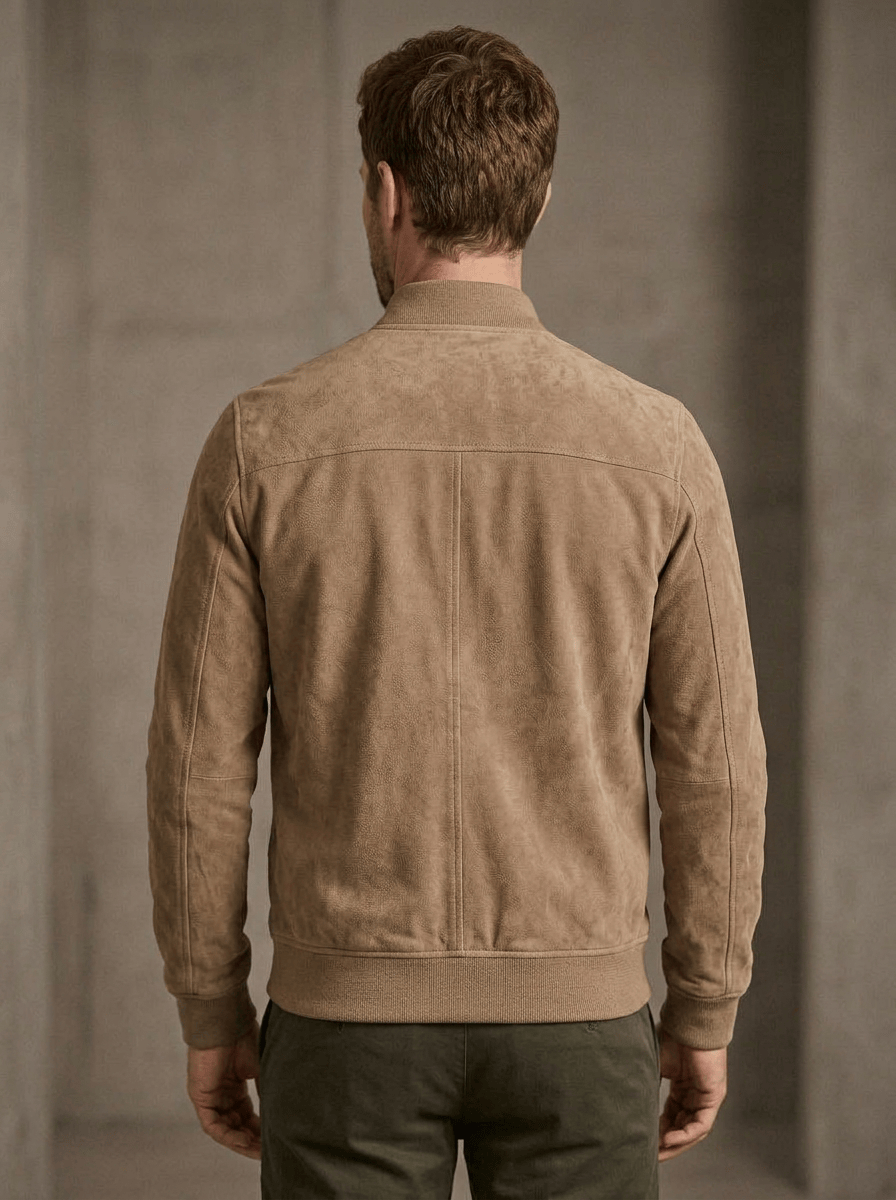 Men’s Modern Stand Collar Slim Fit Zip Jacket | Ribbed Sleeves