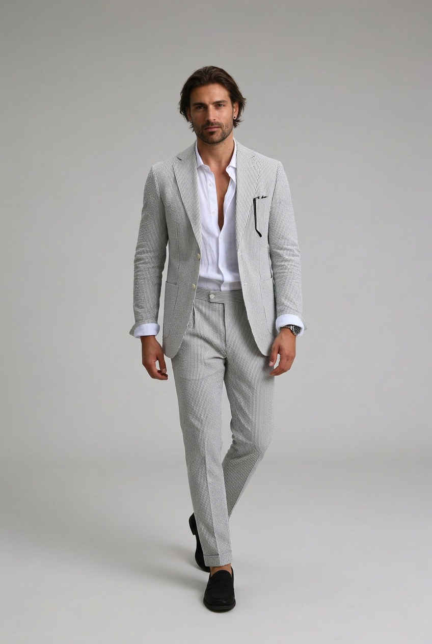 Men’s Notch Lapel Long Sleeve Suit | Slim Fit