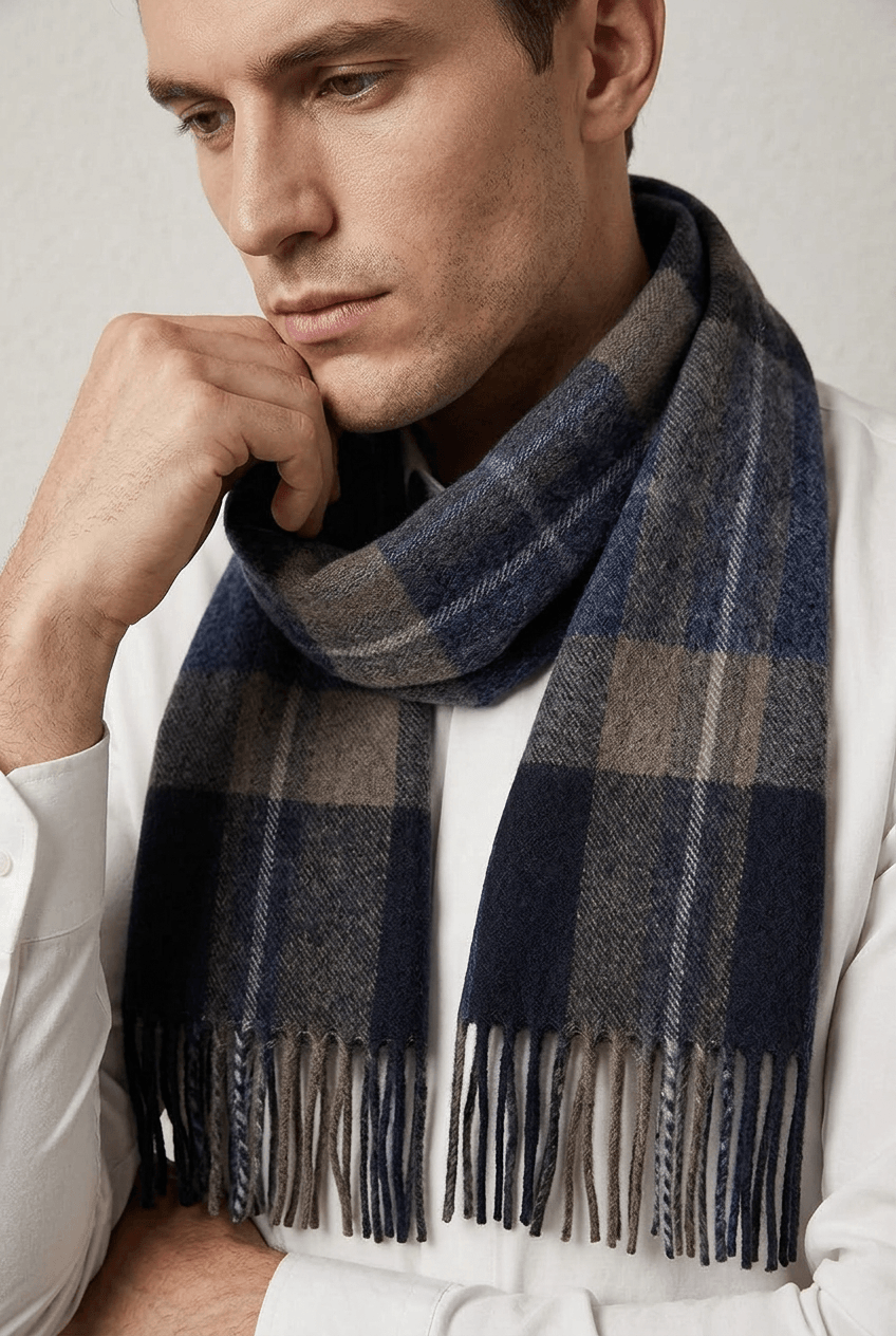 Checked Scarf | Fringed Ends