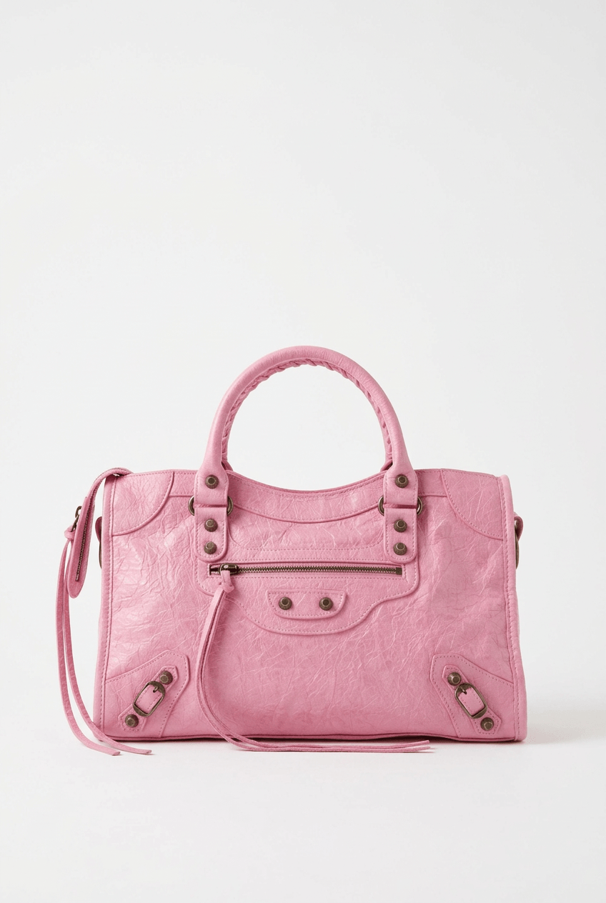 Women's Studded Handbag | Woven Top Handles