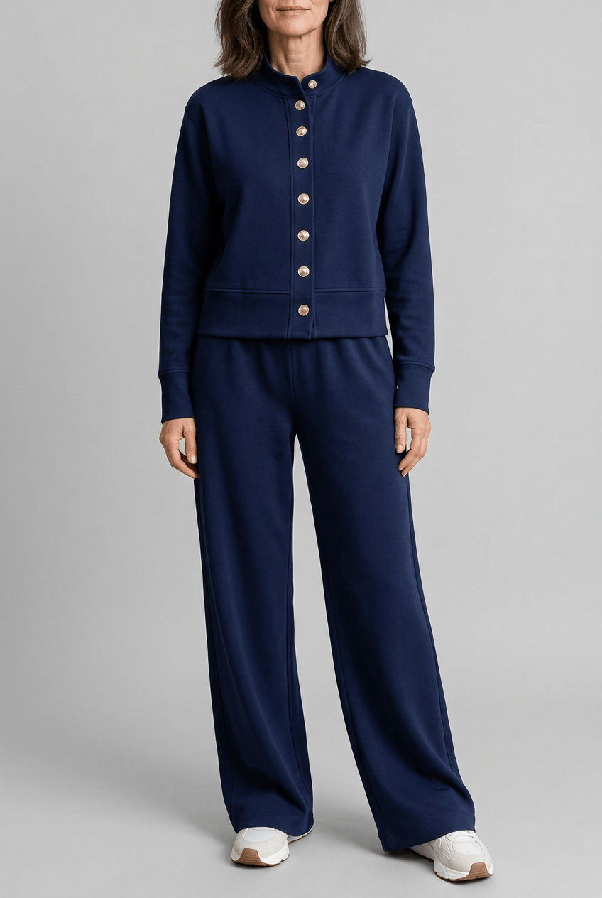 Women's Loungewear Set | Button Front Cardigan & Wide Leg Joggers