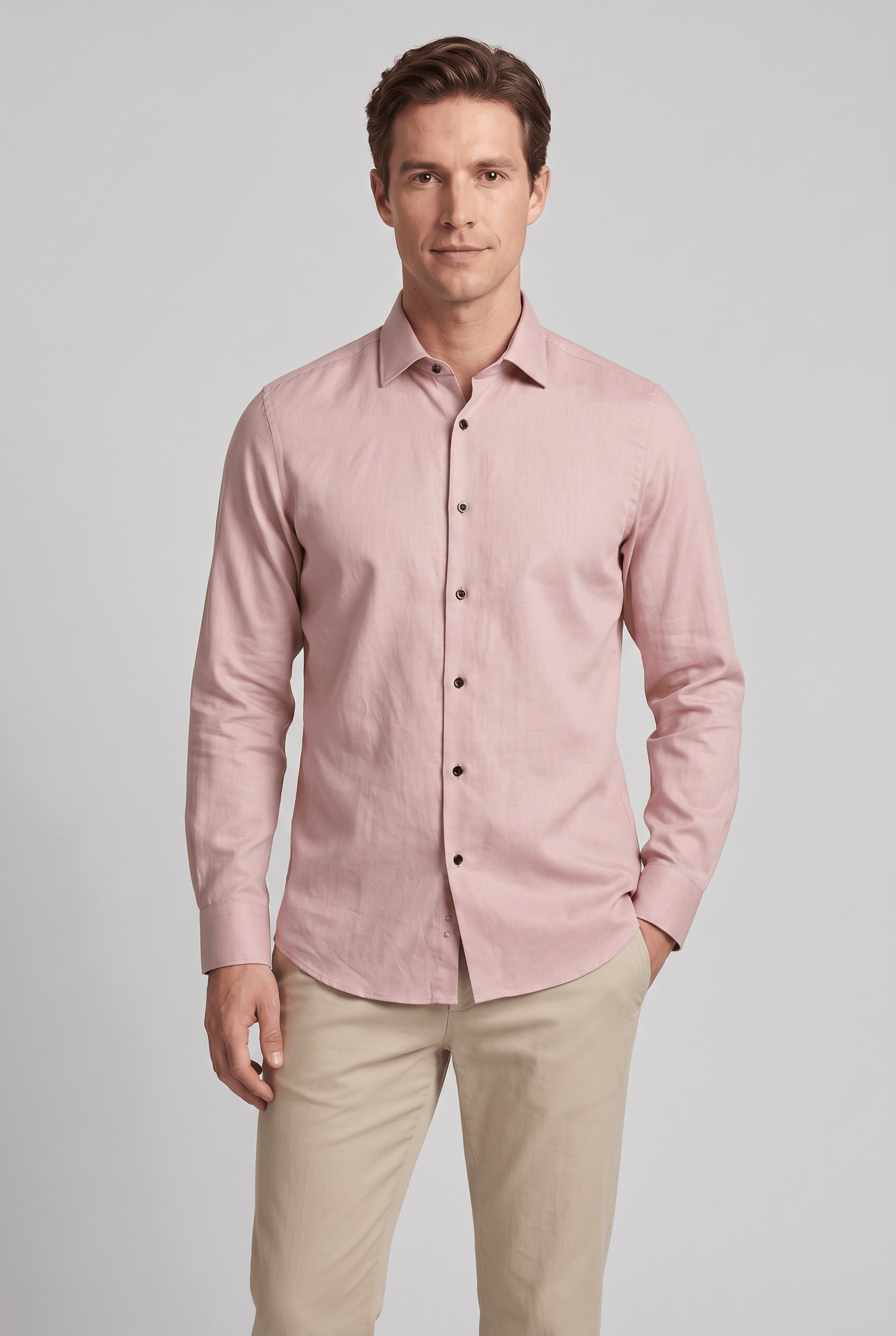 Men’s Collared Long Sleeves Slim Fit Dress Shirt | Formal