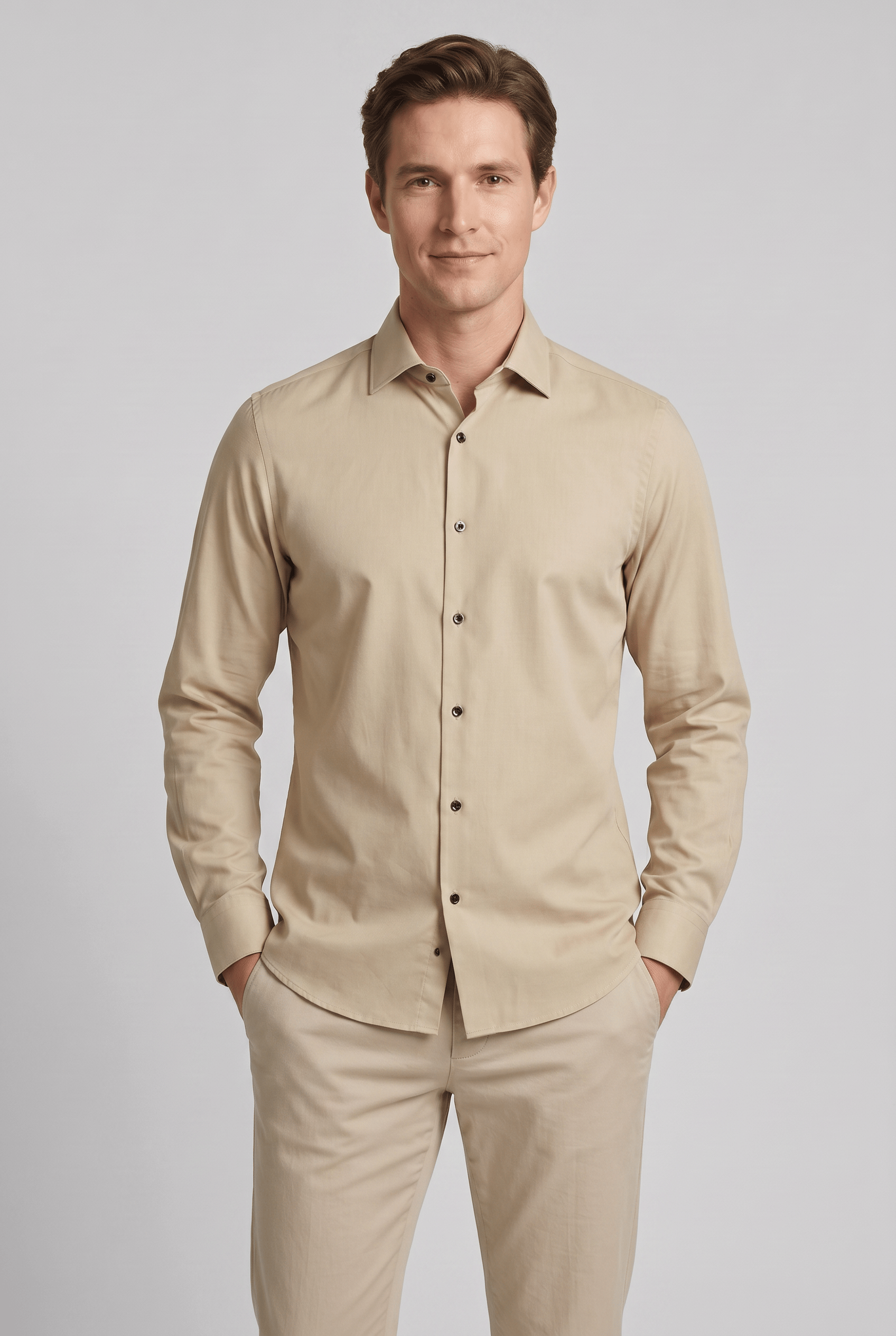 Men’s Collared Long Sleeves Slim Fit Dress Shirt | Formal