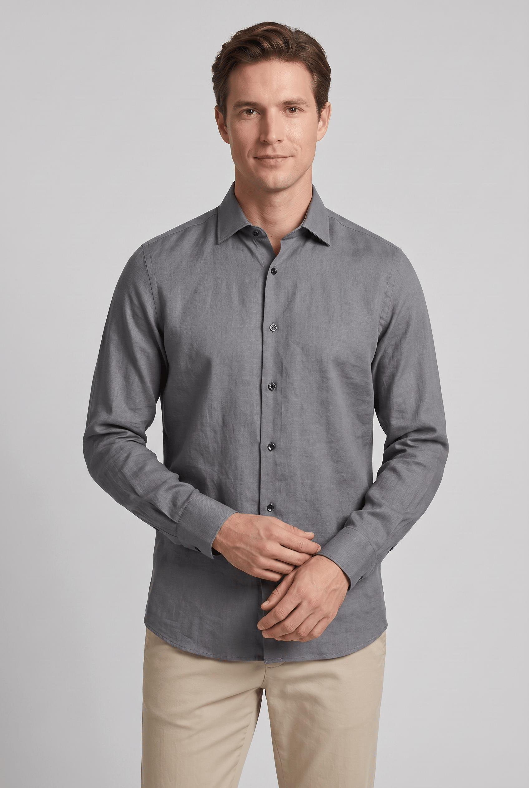 Men’s Collared Long Sleeves Slim Fit Dress Shirt | Formal