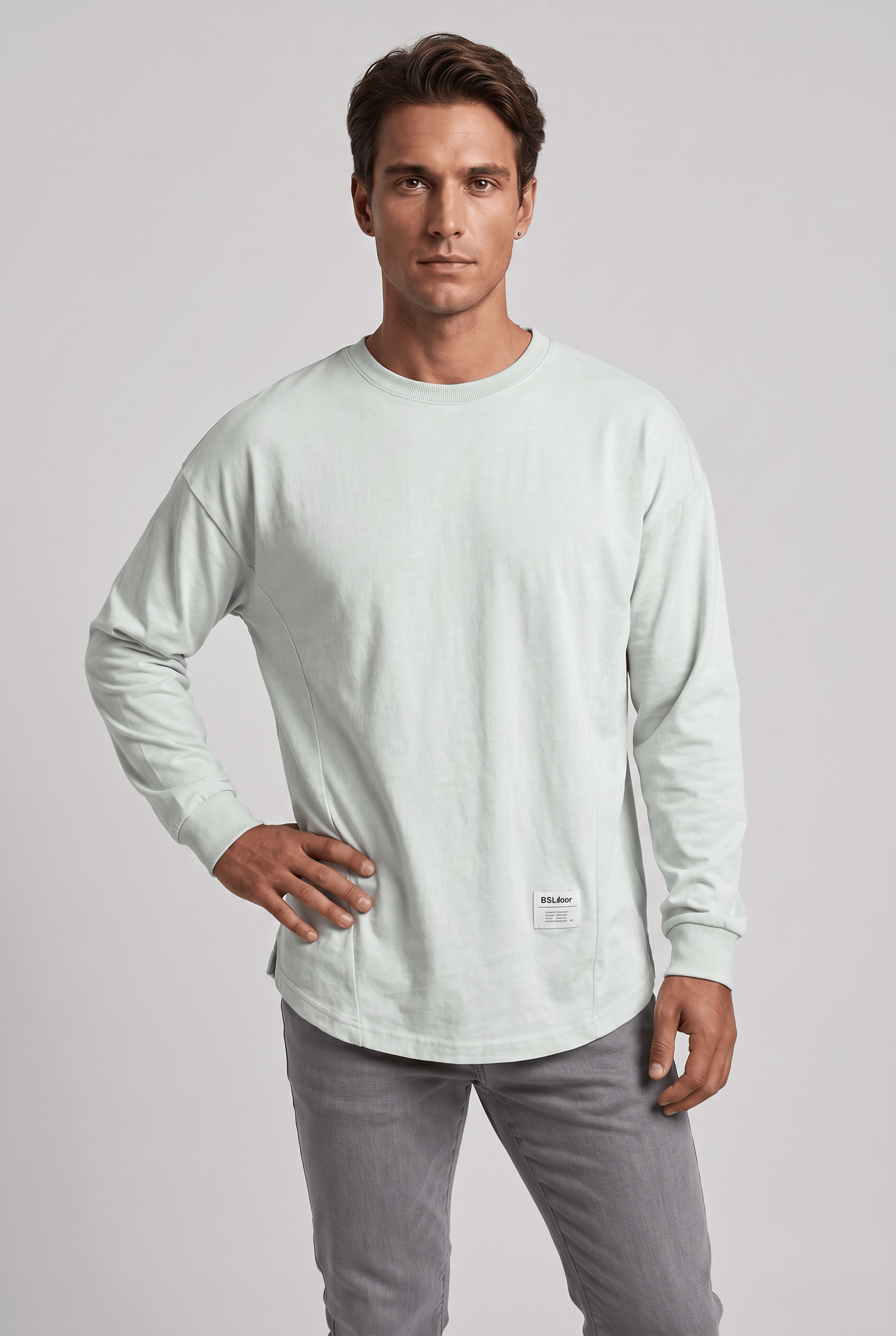 Men's Round Neck Long Sleeves Sweatshirt | Drop Shoulder