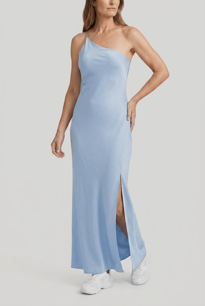 Women's Backless Maxi Dress | Side Split & Cross Back